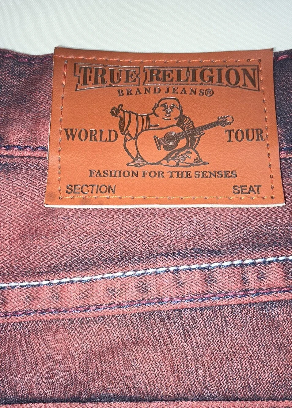 NWT True Religion Men's Red Wash Distressed Size 32 Billy Big T Made In USA